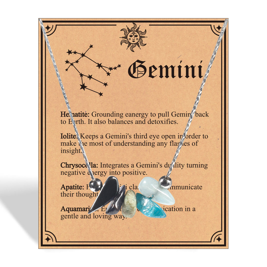 Olivenorma Natural Stone Zodiac Sign Choker Necklace - Gemini - image 16