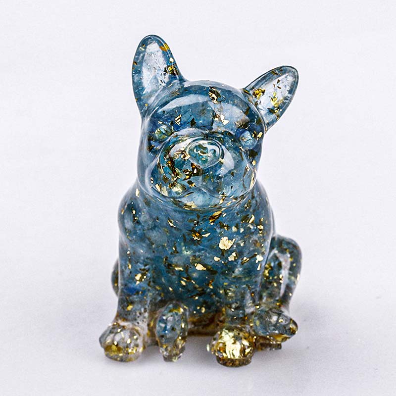 Olivenorma Natural Stone Puppy Decoration - Aquamarine-Bulldog - image 3