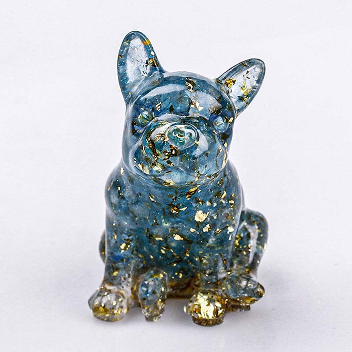 Olivenorma Natural Stone Puppy Decoration - Aquamarine-Bulldog - image 3