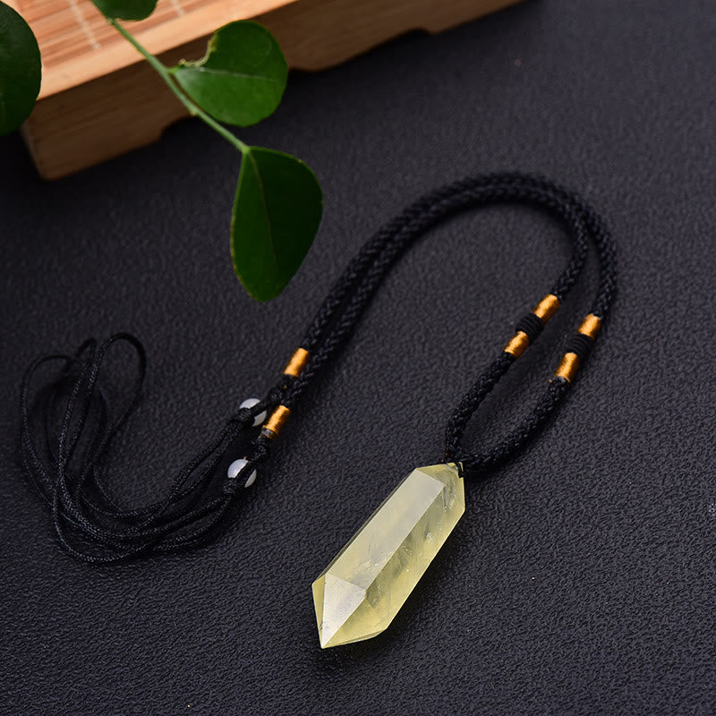 Olivenorma"Prosperous Life" - Citrine Hexagonal Prism Crystal Necklace - image 2