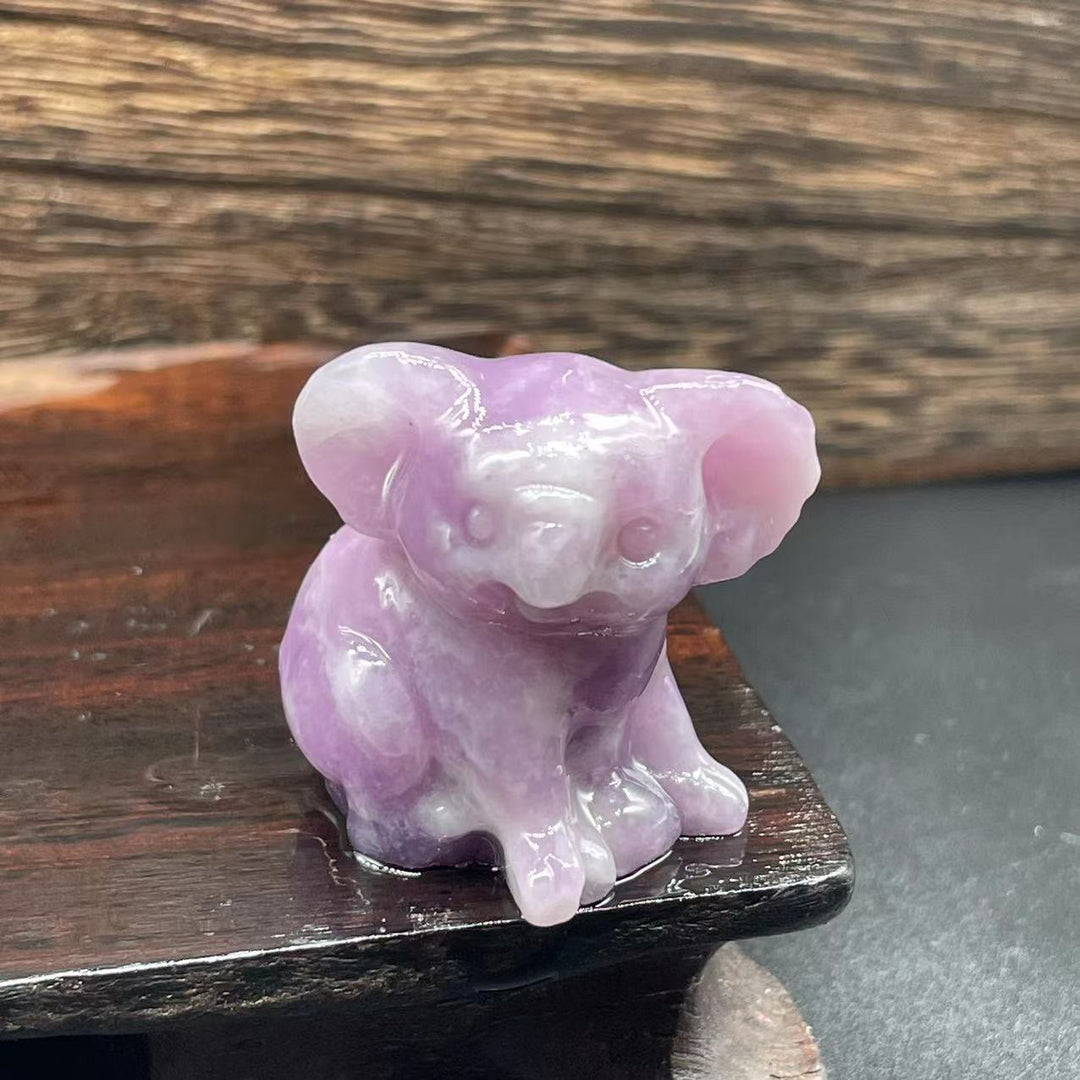 Olivenorma 1.2 Inches Carved Cute Koala Figurine Gemstone Decoration - Lepidolite - image 43