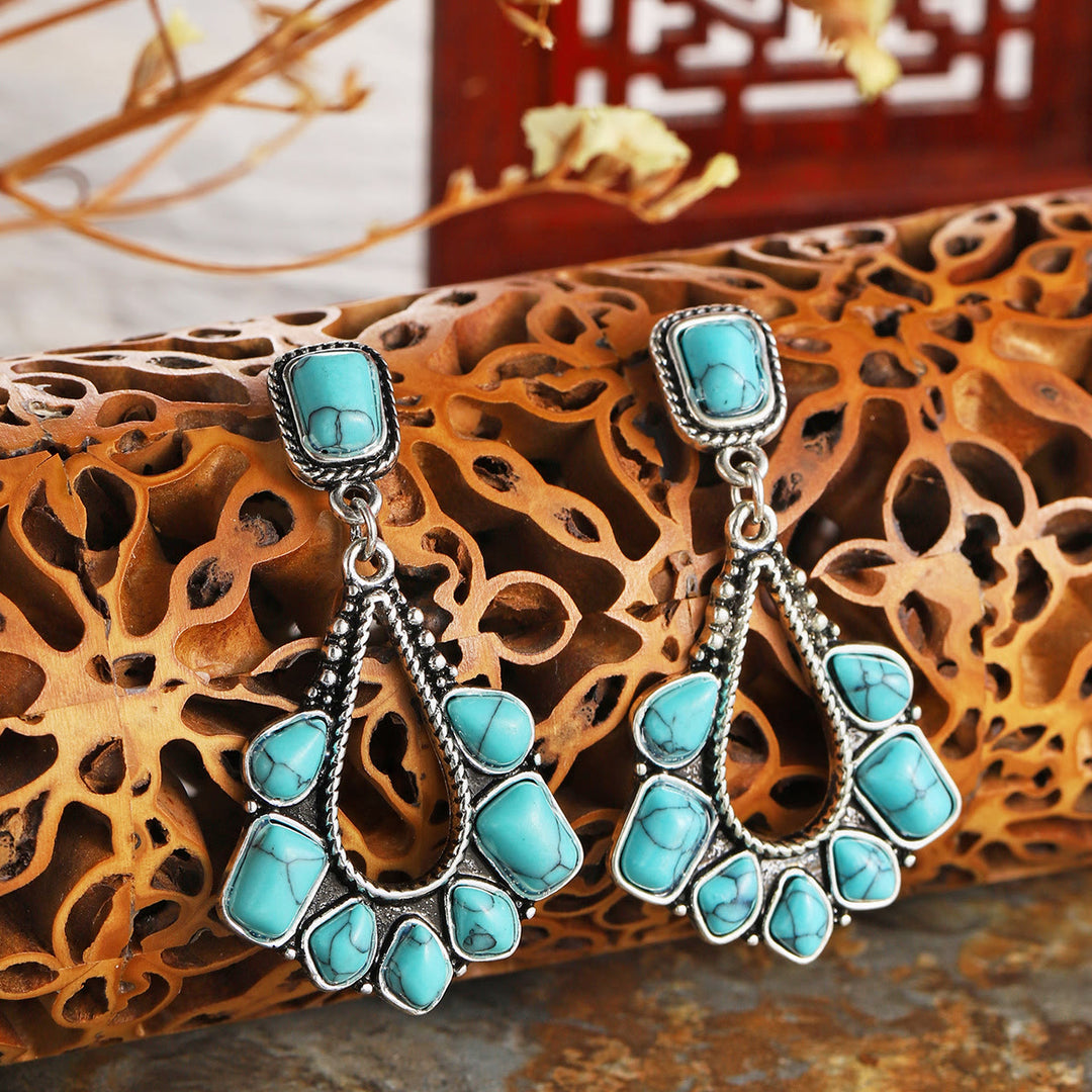 Olivenorma "Sedona Sky" Vintage Turquoise Earrings - Green Turquoise - image 0