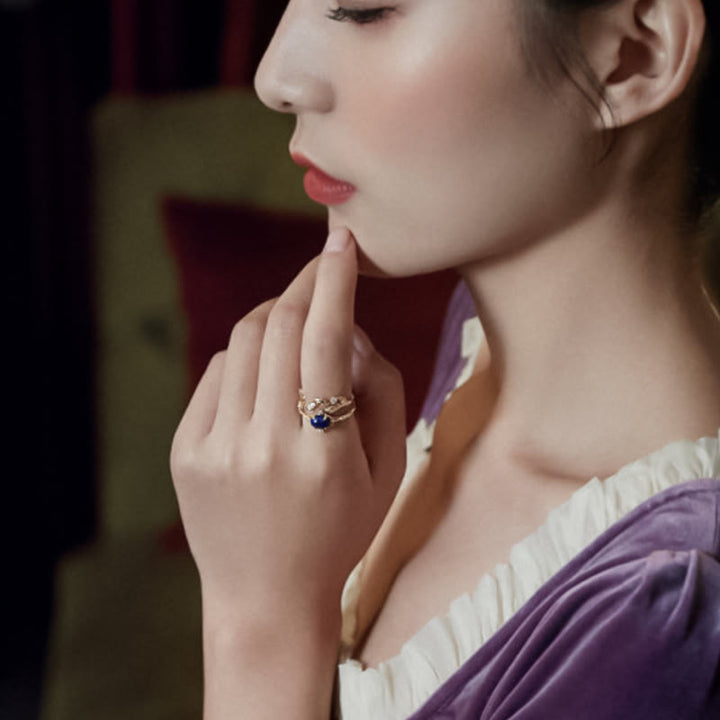 Olivenorma "All thoughts are stars" - Retro Lapis Lazuli Ring - image 1