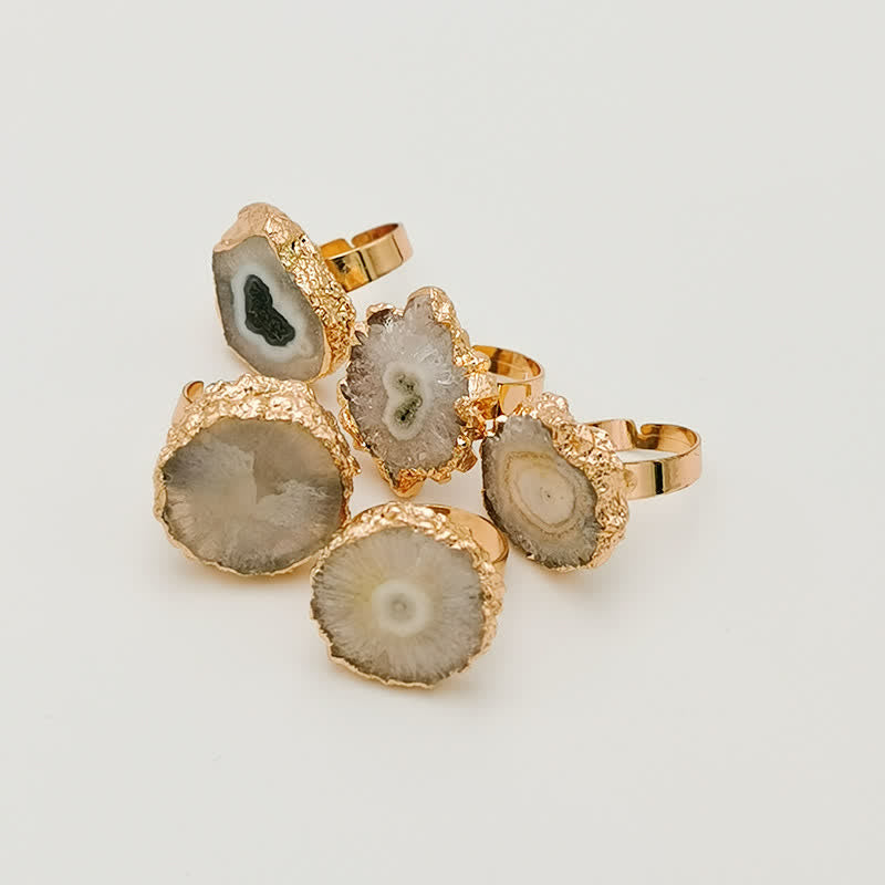 Olivenorma Natural Crystal Sunflower Adjustable Gemstone Ring - Clear Crystal - image 1