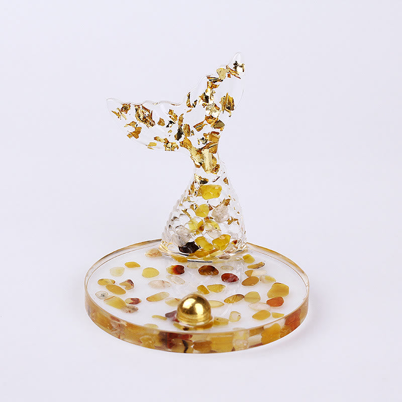 Olivenorma Crystal Gravel Glue Mermaid Tail Phone Holder Decoration - Yellow Agate - image 34