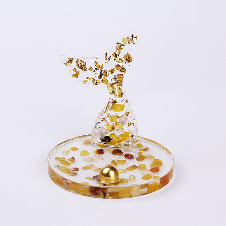 Olivenorma Crystal Gravel Glue Mermaid Tail Phone Holder Decoration - Yellow Agate - image 34