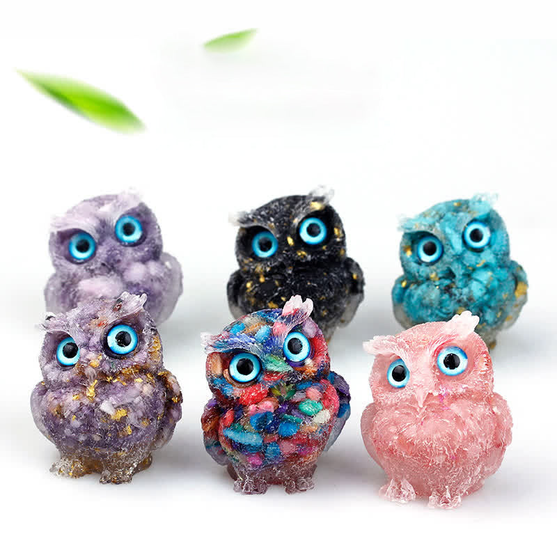Olivenorma Natural Crystal Owl Gemstone Decoration - image 1