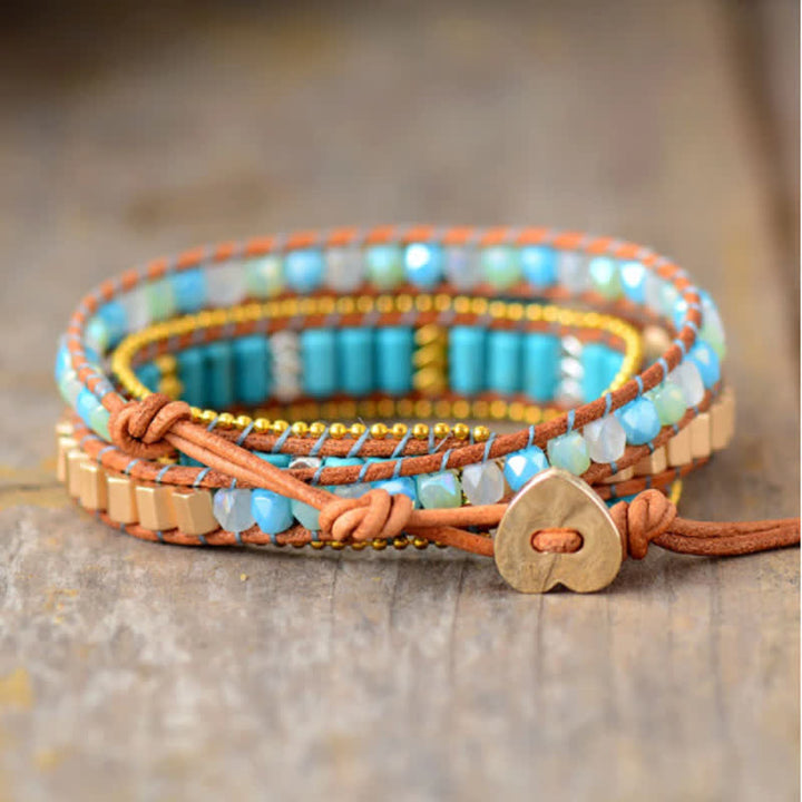 Olivenorma Natural Turquoise Three-layer Wrap Bracelet - image 2