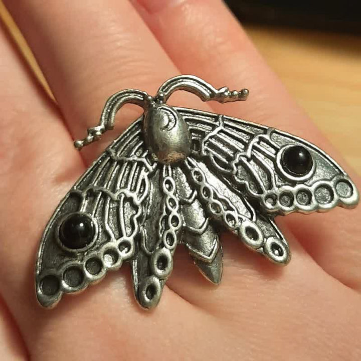 Olivenorma With Gemstones Luna Moth Witch Ring - image 2