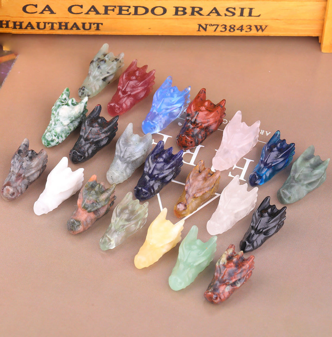 Olivenorma 1.5Inch Crystal Dragon Skull Statue Gemstone Decoration - image 0