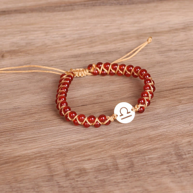 Olivenorma Zodiac Crystal Healling Balance Wrap Bracelet - Libra&Red Agate - image 17