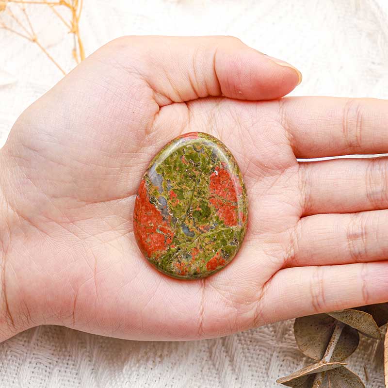 Olivenorma Unakite Healing Thumb Worry Stone - image 1