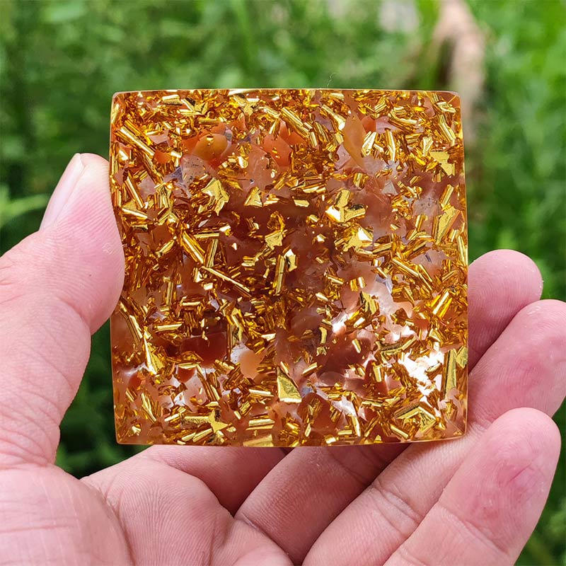 Olivenorma Amethyst with Carnelian Cancer Zodiac Orgone Pyramid - image 4