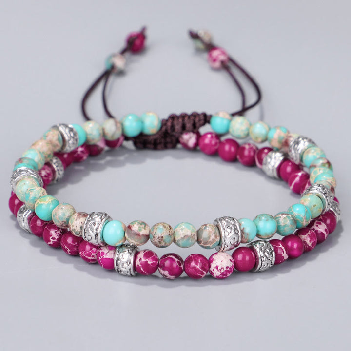 Olivenorma Natural Multicolor Imperial Stone Beaded Braided Bracelet - image 15