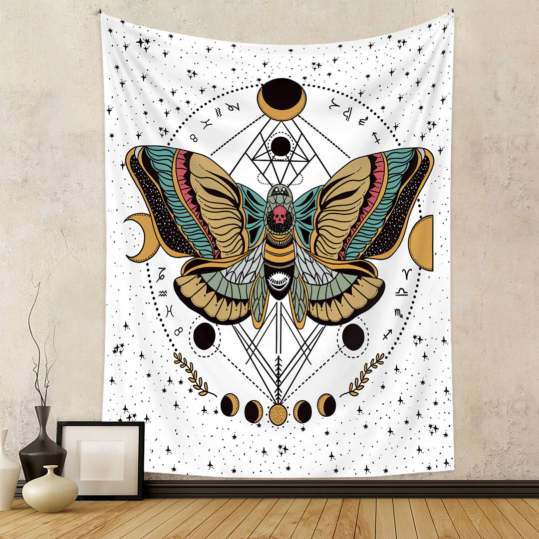 Olivenorma Moth Butterfly Black White Tapestry - 180*230cm - Flannel - Moth & White - image 6