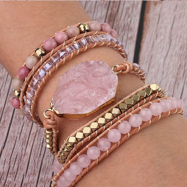 Olivenorma Rose Quartz Stone Bracelet - image 1