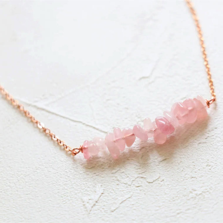 Olivenorma Natural Rose Quartz Gravel Necklace - Rose Quartz - image 0