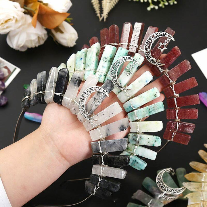 Olivenorma Three Dimensional Moon Star Flat Tube Crystal Crown - image 0