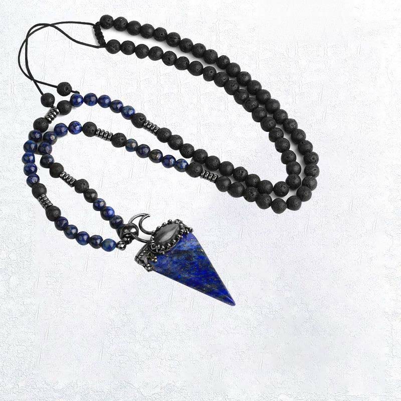 Olivenorma Natural Crystal Triangle Shape Pendant Necklace - Lapis Lazuli - image 11