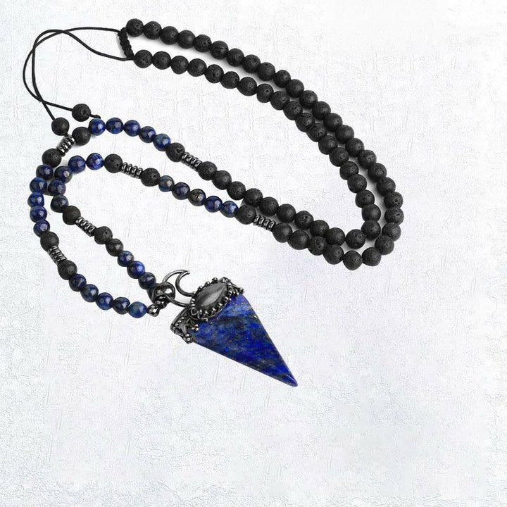 Olivenorma Natural Crystal Triangle Shape Pendant Necklace - Lapis Lazuli - image 11