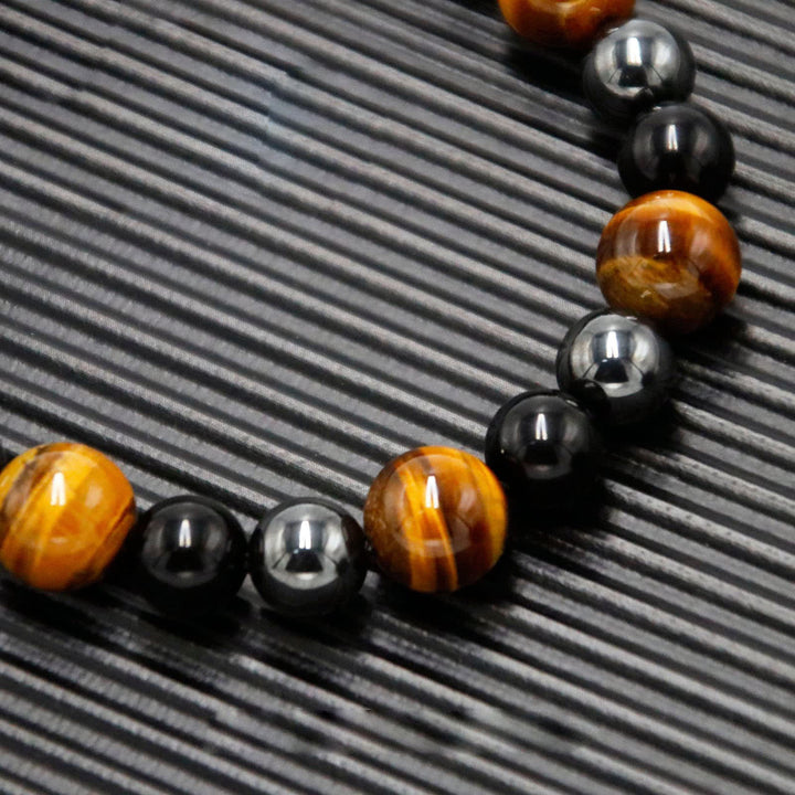 Olivenorma Healing Crystal Obsidian Tiger Eye Hematite Beads Necklace - image 11