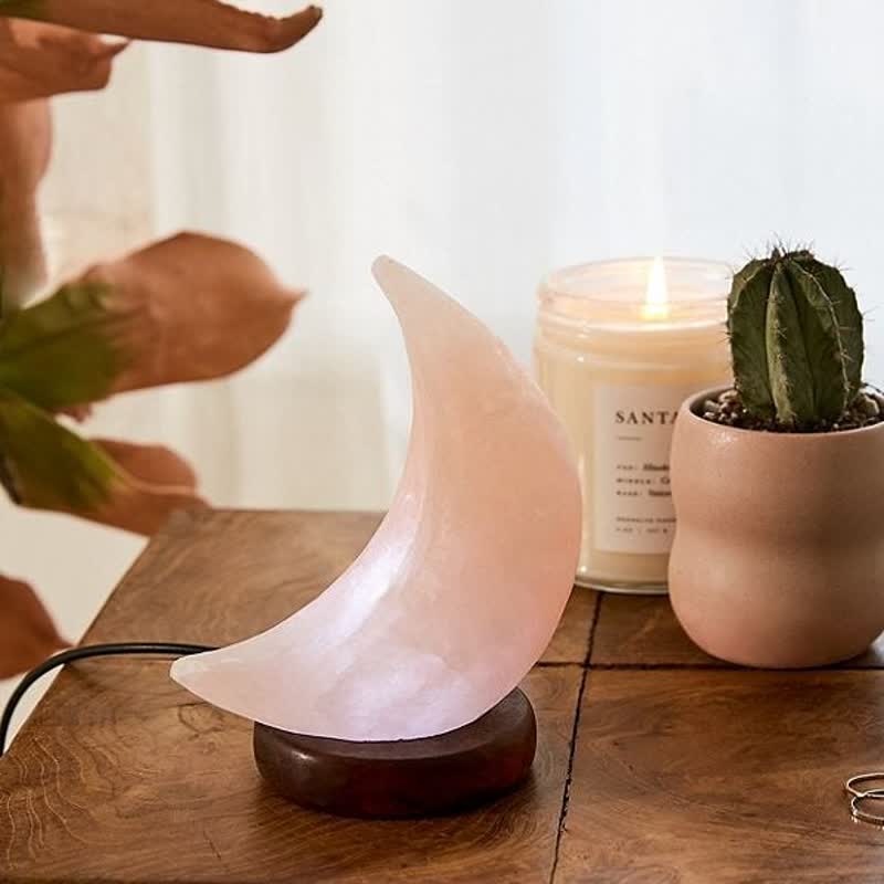 Olivenorma Crescent Moon Shape Himalayan Pink Salt Lamp - image 5