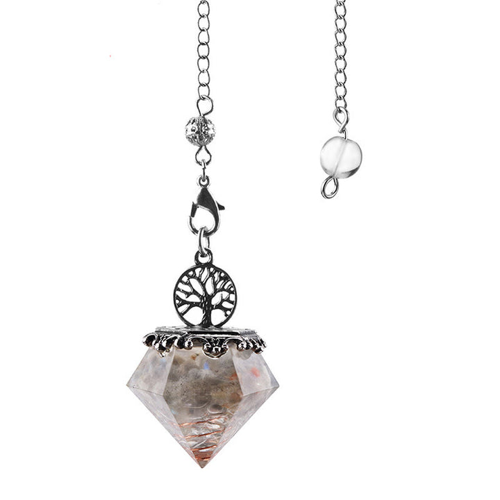 Olivenorma Natural Crystal Geometric Tree of Life Pendulum - Labradorite - image 13