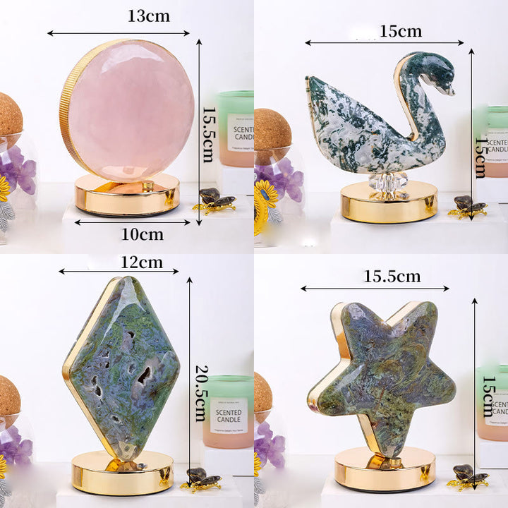 Olivenorma Natural Crystal Stone Table Night Lamp Gemstone Decoration - image 16