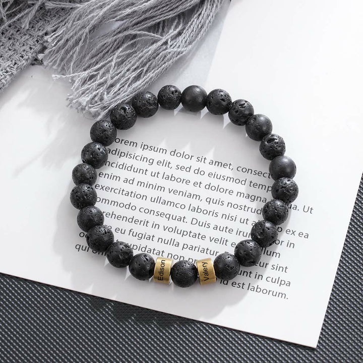 Olivenorma Natural Stone Engraving Personalized Beads Men Bracelet - image 39