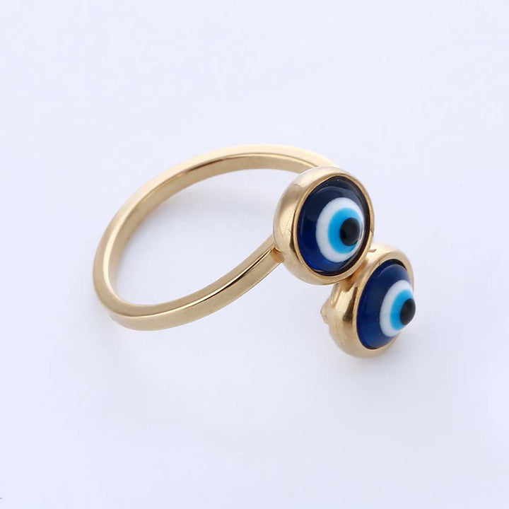Olivenorma White Zircon Gold Plated Evil Eye Women Ring - image 4