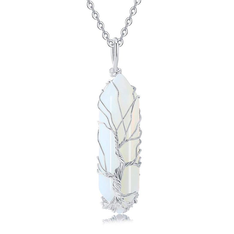 Olivenorma Crystal With Tree Of Life Gemstone Necklace - Opal - image 13