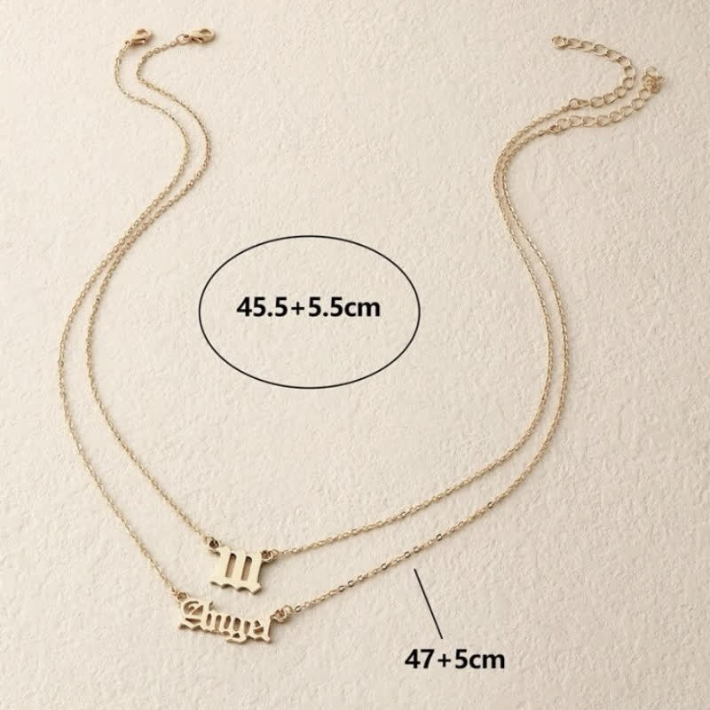 Olivenorma Angle Number & Angel Dainty Double Necklace - image 9