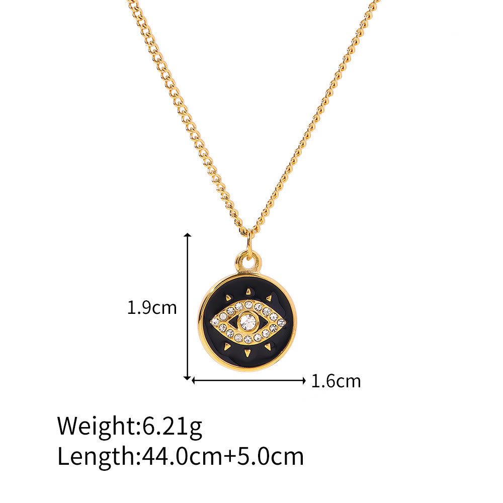 Olivenorma White Zircon Evil Eye Pendant Necklace - Black Evil Eye - image 7