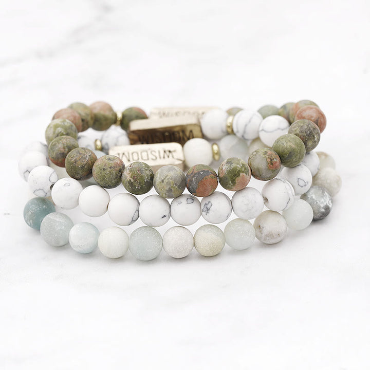 Olivenorma Natural Gemstone Wisdom Engraving Bracelet - image 12