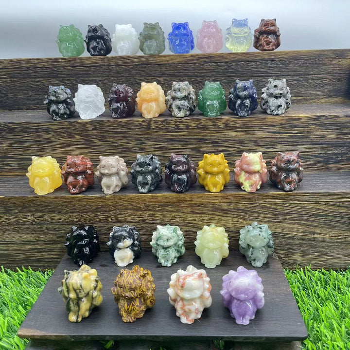 Olivenorma Natural Stone 3cm Nine Tailed Fox Gemstone Decoration - image 0