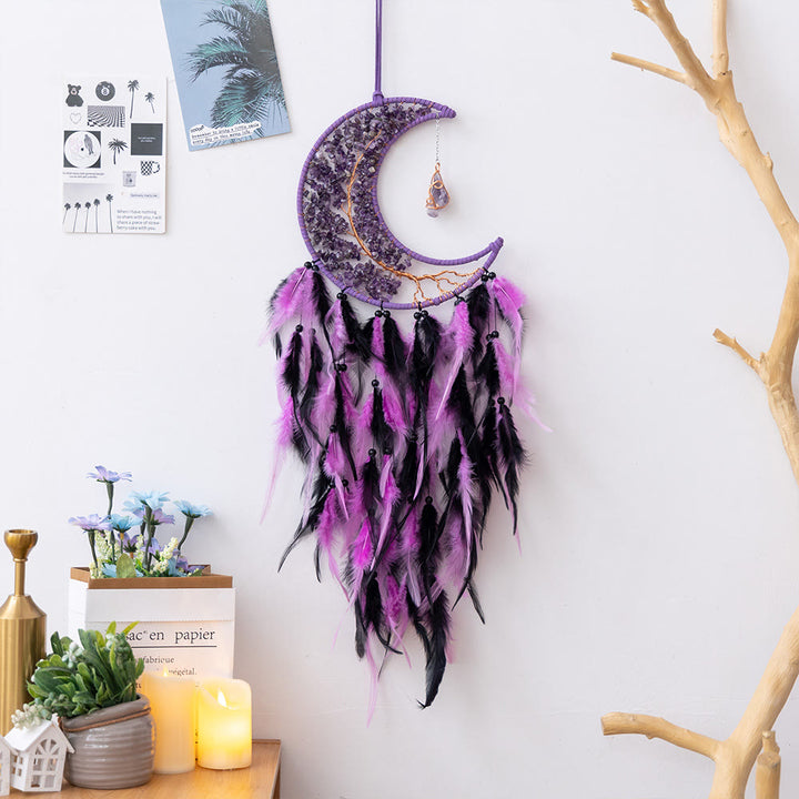 Olivenorma Natural Gravel Woven Tree of Life Moon Dream Catcher - image 10