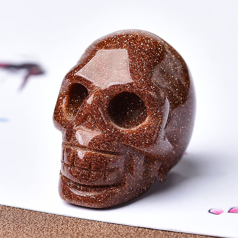 Olivenorma Crystal Engraved Skull Crafts Gemstone Decoration - Sandstone - image 21