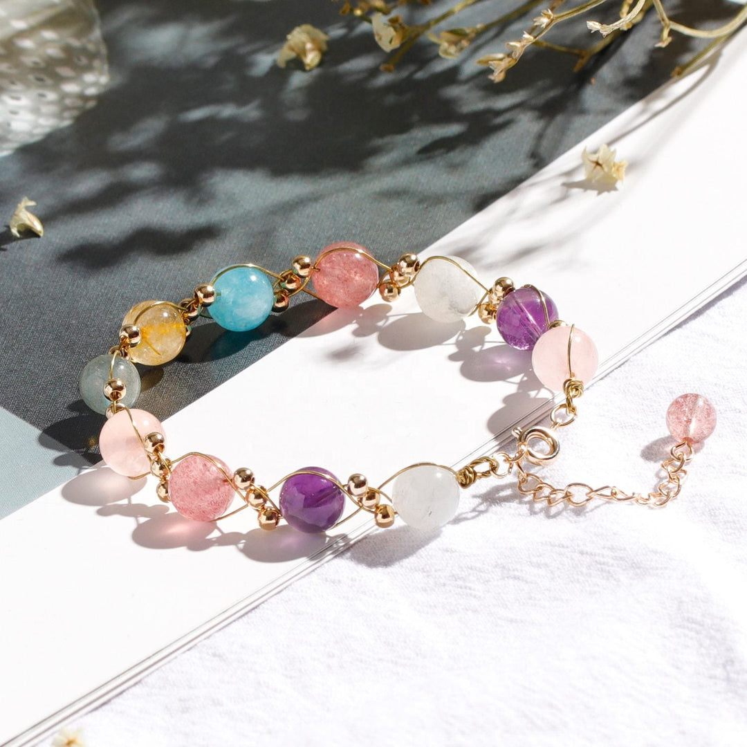 Olivenorma Natural Baroque Crystal Beaded Bracelet - image 4