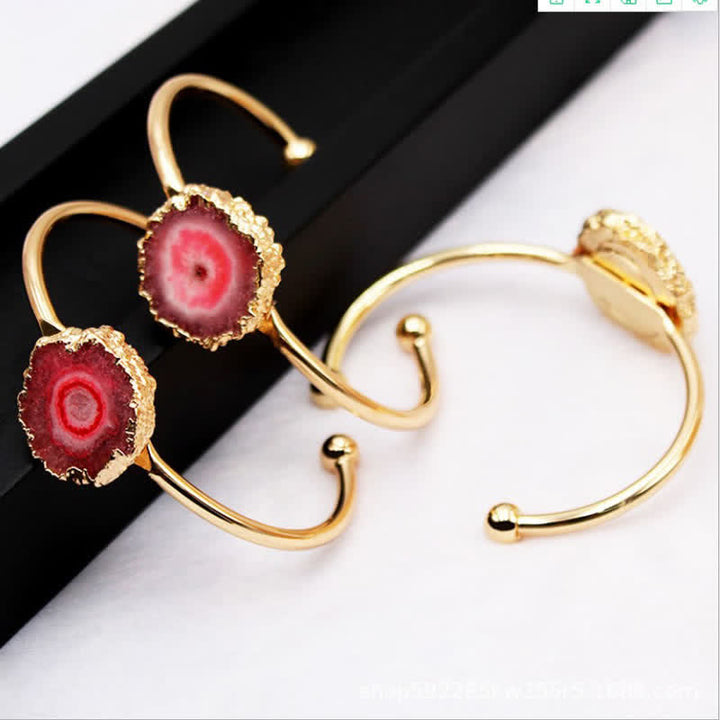 Irregular Sunflower Natural Gemstone Bracelet - Red Quartz - image 7
