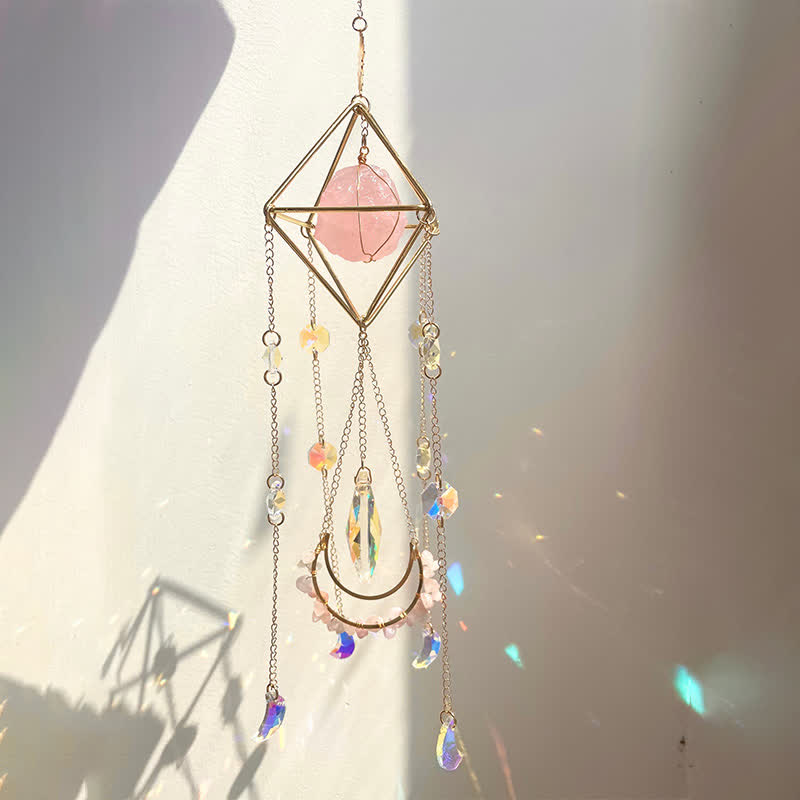 Olivenorma Rainbow Maker Crystal Suncatcher Gemstone Ornament - Rose Quartz - image 9