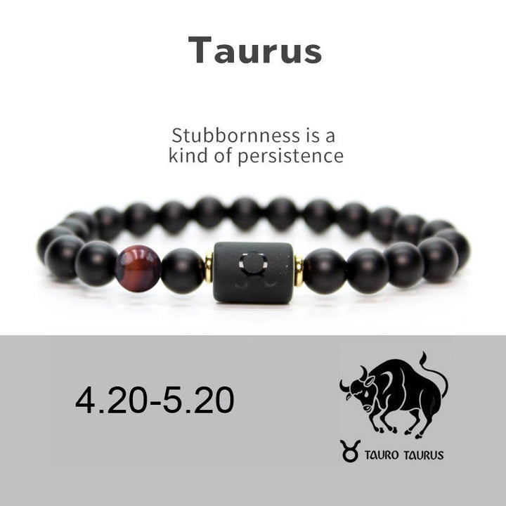 Olivenorma Natural Black Onyx Zodiac Men Bracelet - Taurus#Agate&Black Onyx - image 7