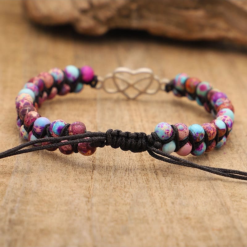 Olivenorma Bohemia Handwoven Purple Emperor Stone Hollow Heart Bracelet - image 4