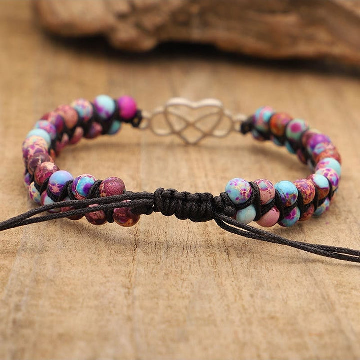 Olivenorma Bohemia Handwoven Purple Emperor Stone Hollow Heart Bracelet - image 4