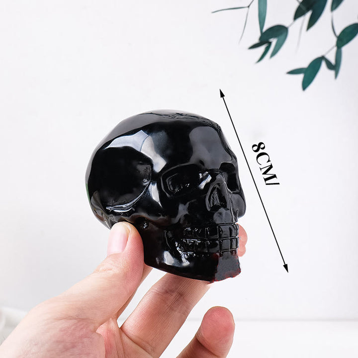 Olivenorma 3inch Amethyst Skull Statue Healing Gemstone Decoration - Obsidian - image 14