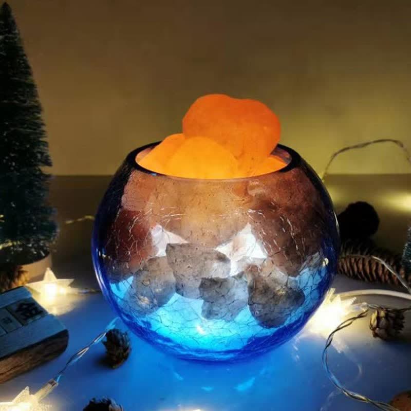Olivenorma Creative Ice Cracked Glass Tank Himalayan Pink Salt Lamp - image 1