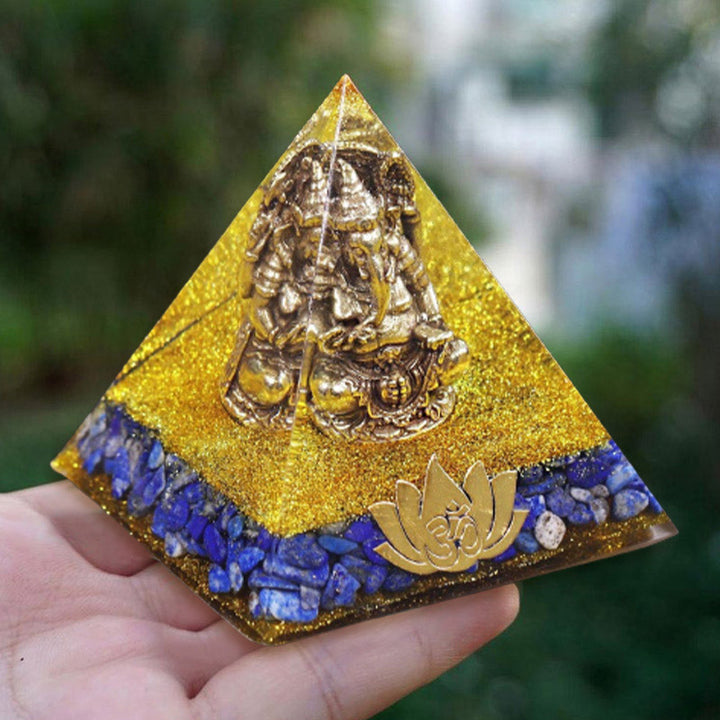 Olivenorma Lapis Lazuli With Elephant Symbol Orgone Pyramid - image 5