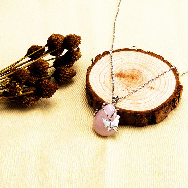Crystal Butterfly Wings Gemstone Necklace - image 16