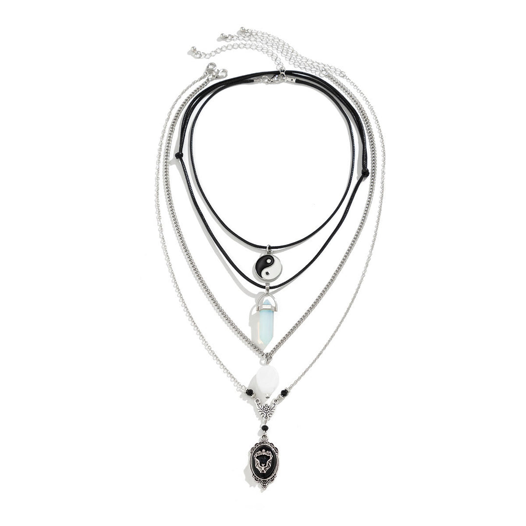 Olivenorma Opalite White Jade Bat Pendant Halloween Necklace Set - image 5