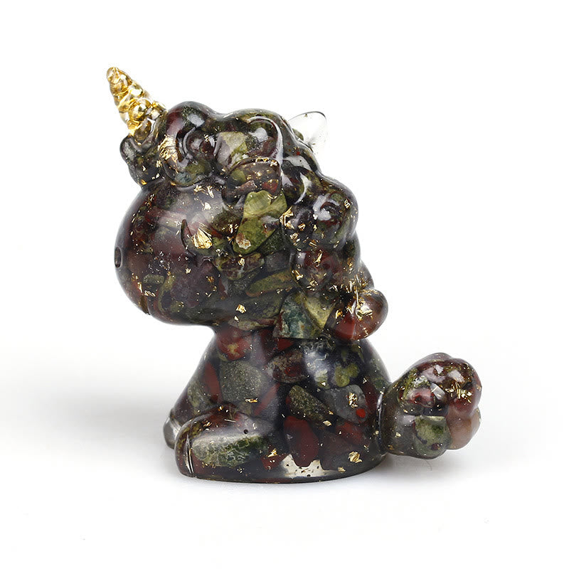 Olivenorma Crystal Unicorn Gemstone Decoration - Dragon Blood Stone&Gold Foil - image 44
