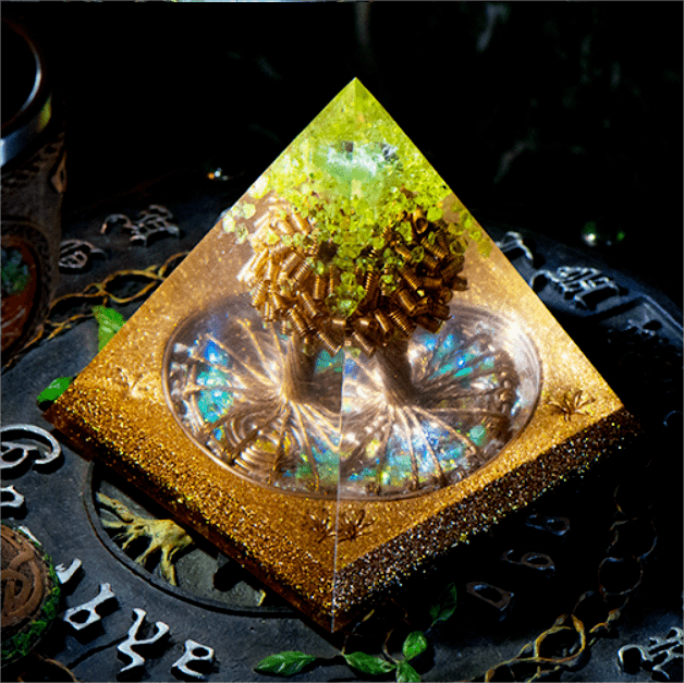 Olivenorma Tree Of Life Peridot Orgone Pyramid - image 3